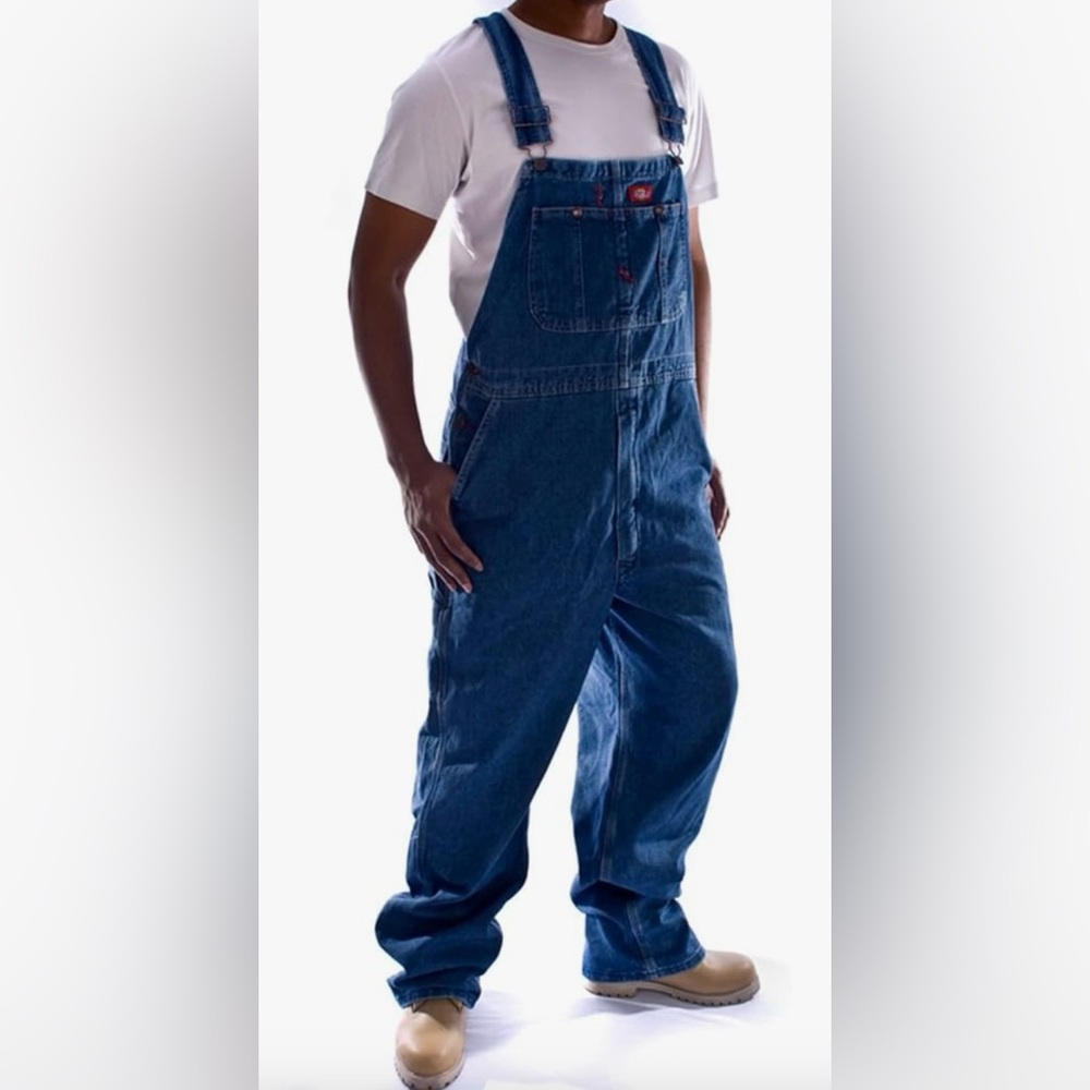 Dickies Men’s Black Carpenter Denim Bib Work Overall Indigo